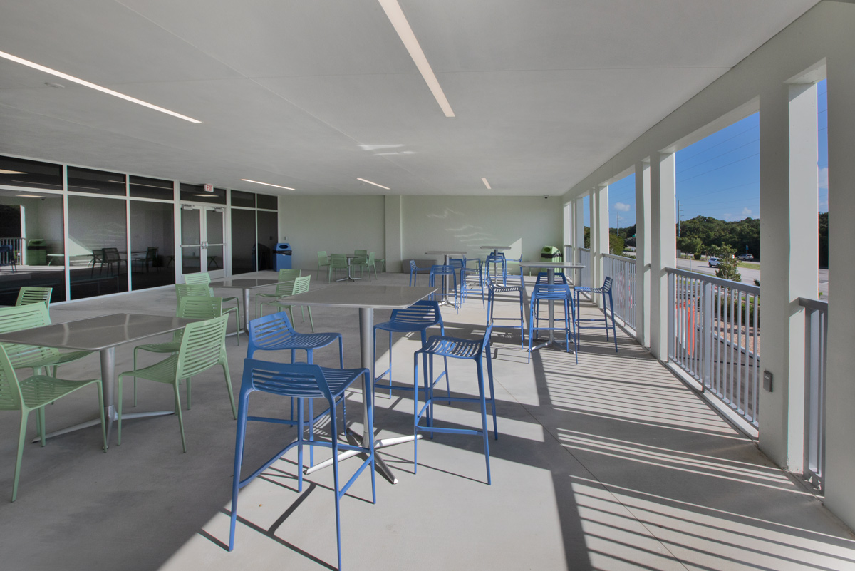 Interior design veranda view of the College of the Florida Keys in Key Largo, FL.